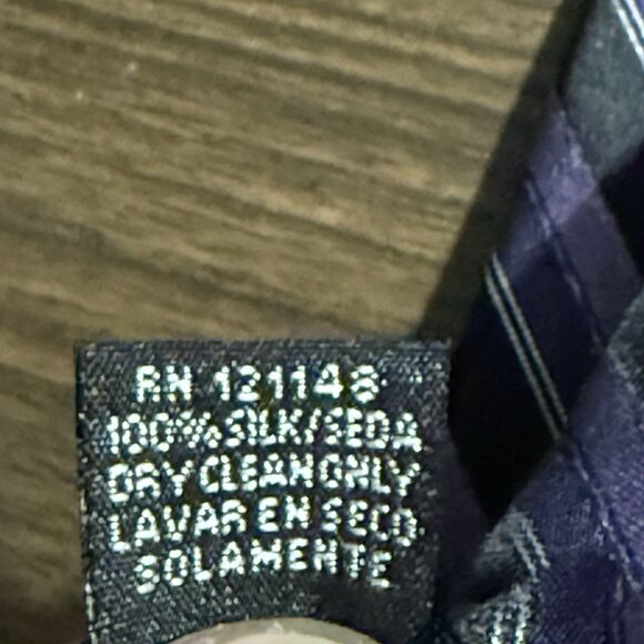 Apt 9 Pure Silk Purple and Black Striped Designer Tie 60" - Picture 6 of 9